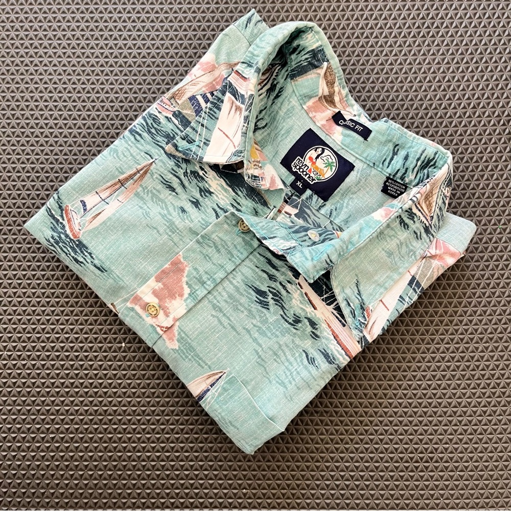 Reyn Spooner Reverse Print Sailboats Classic Fit Hawaiian Shirt Size XL - Picture 10 of 10